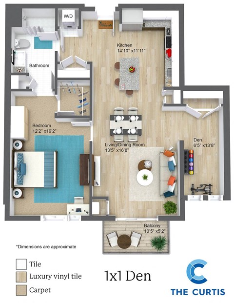One Bed One Bath With Den The Curtis Apartments in Bellingham